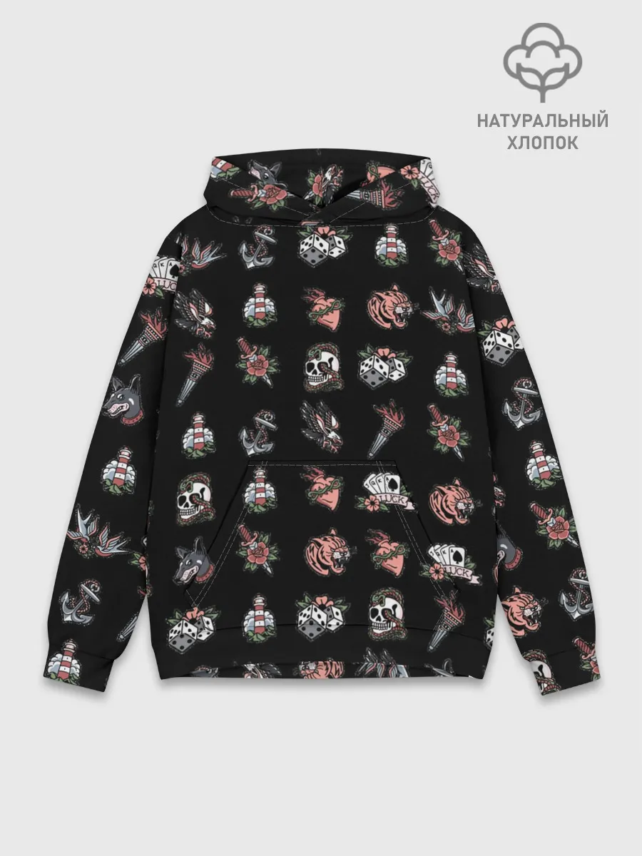 Худи мужской база хлопок / Уличные эмблемы