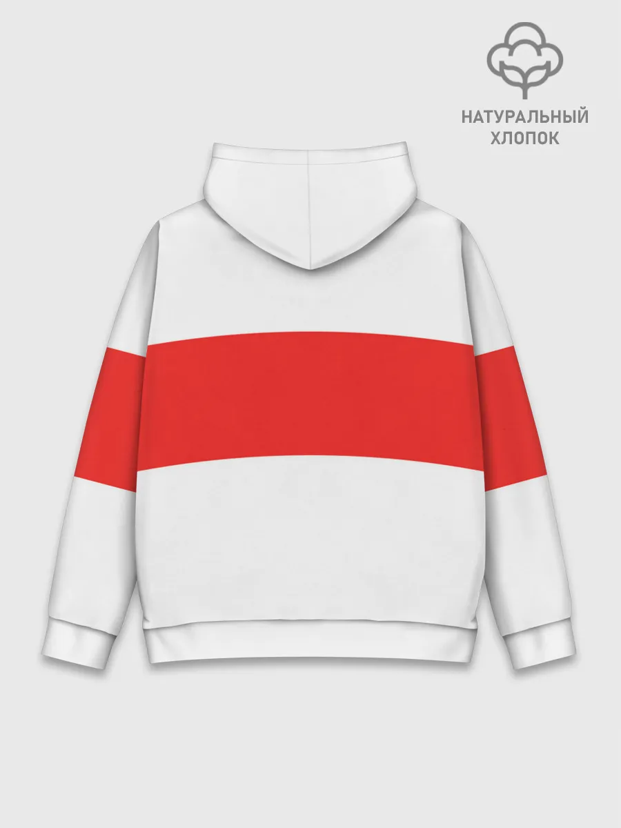 Худи мужской база хлопок / Чёрный клевер Аста красная полоса