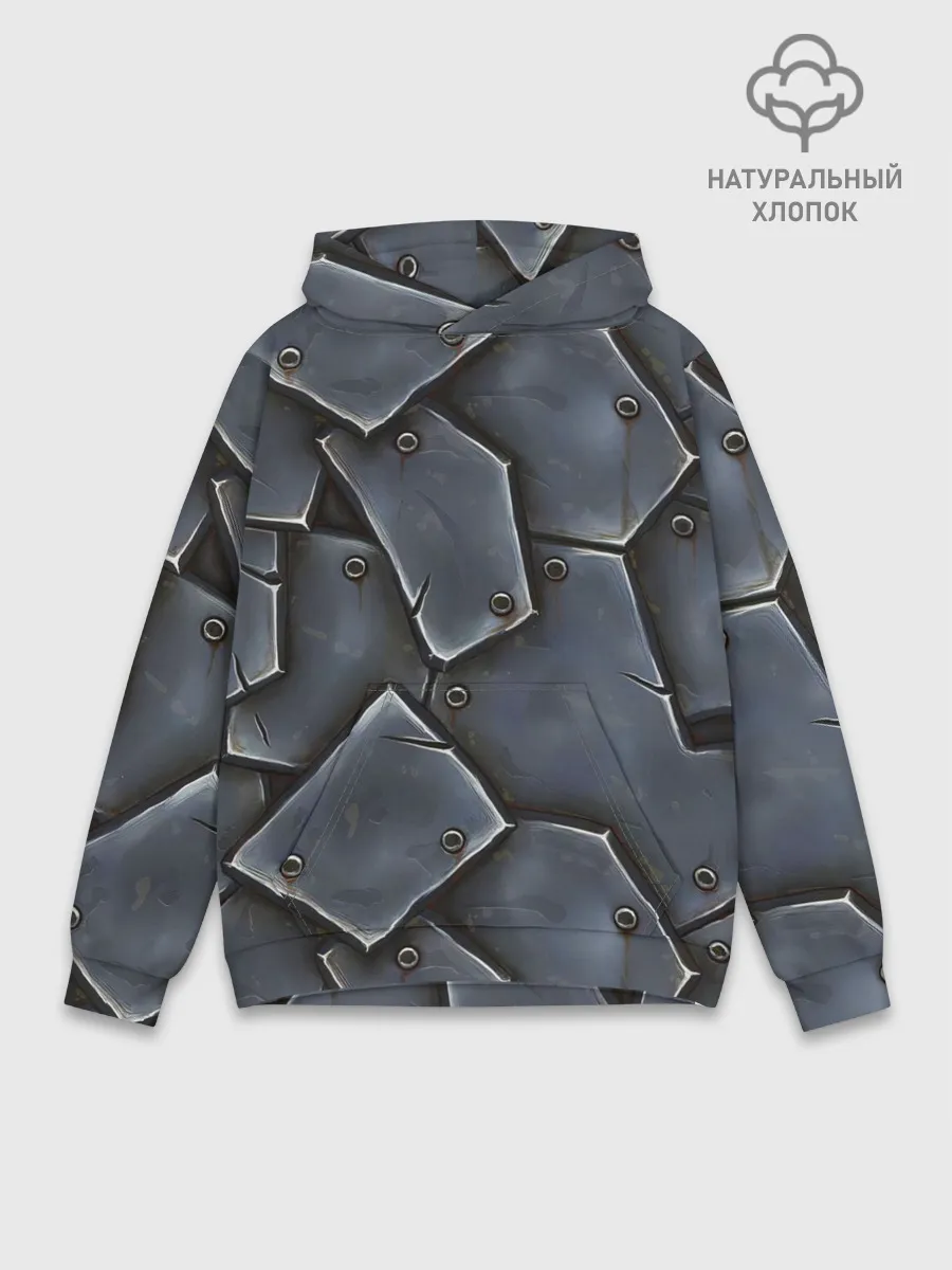 Худи мужской база хлопок / ЖЕЛЕЗНЫЕ ПЛИТЫ / БРОНЯ