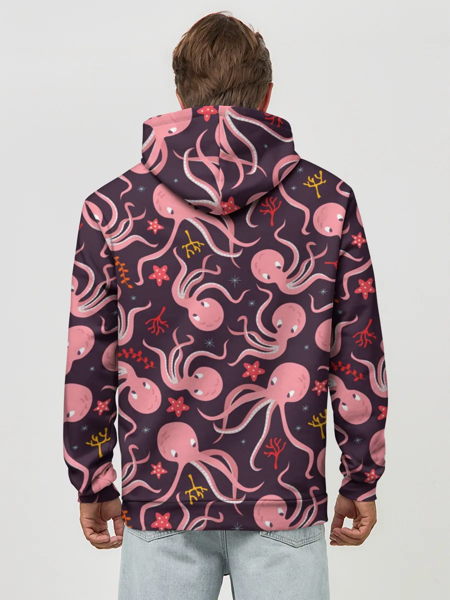 Худи мужской база хлопок / Осьминоги