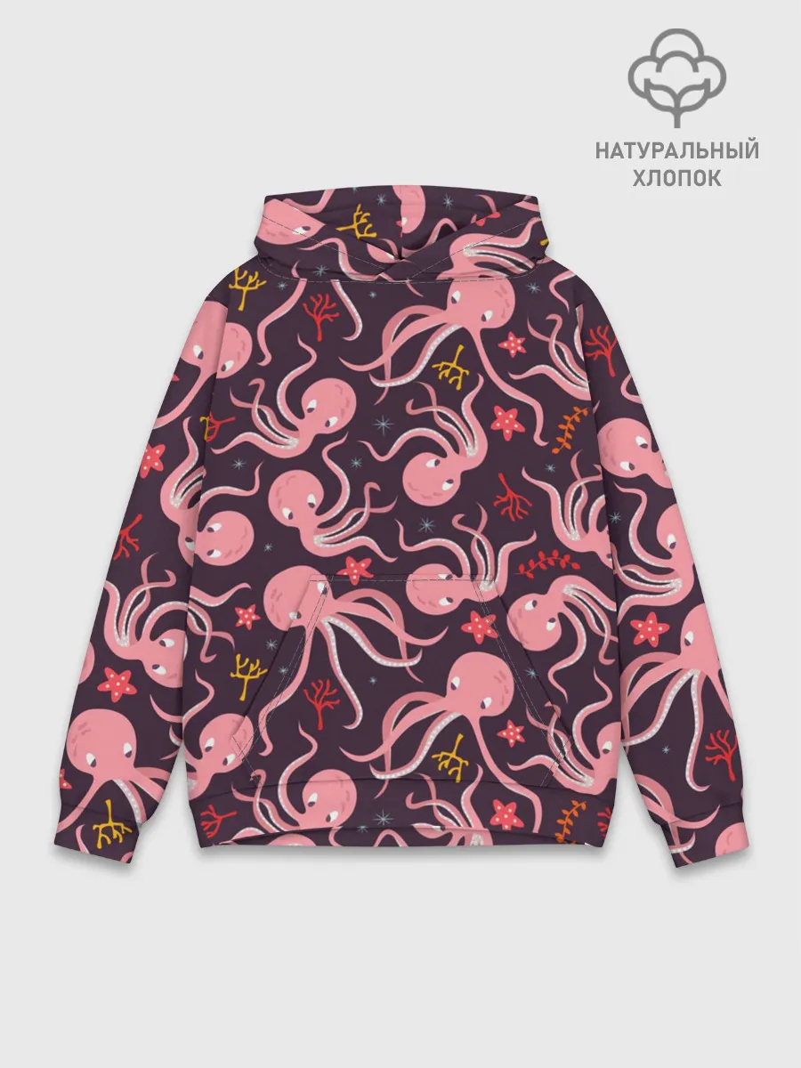 Худи мужской база хлопок / Осьминоги