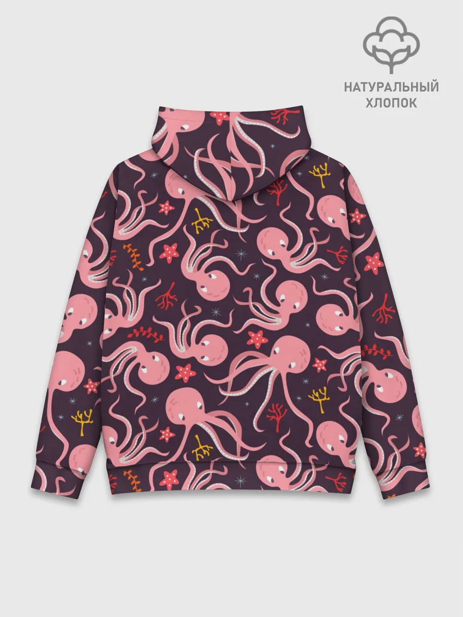 Худи мужской база хлопок / Осьминоги