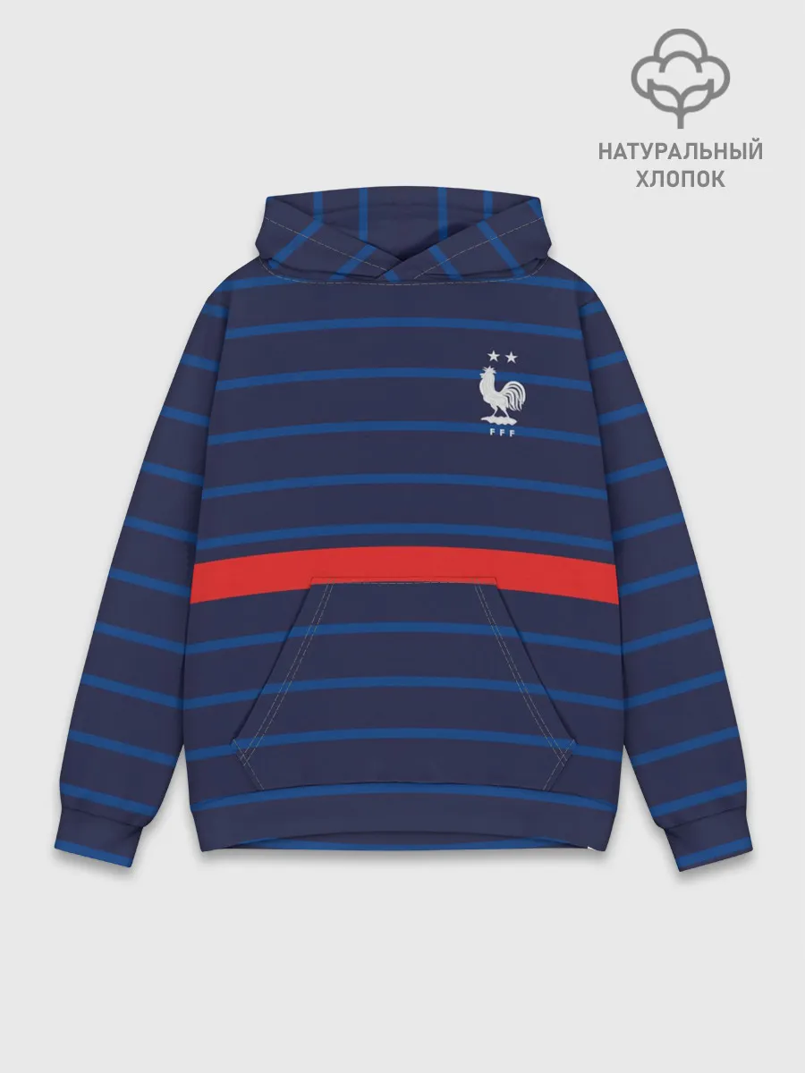 Худи мужской база хлопок / форма сборной Франции домашняя