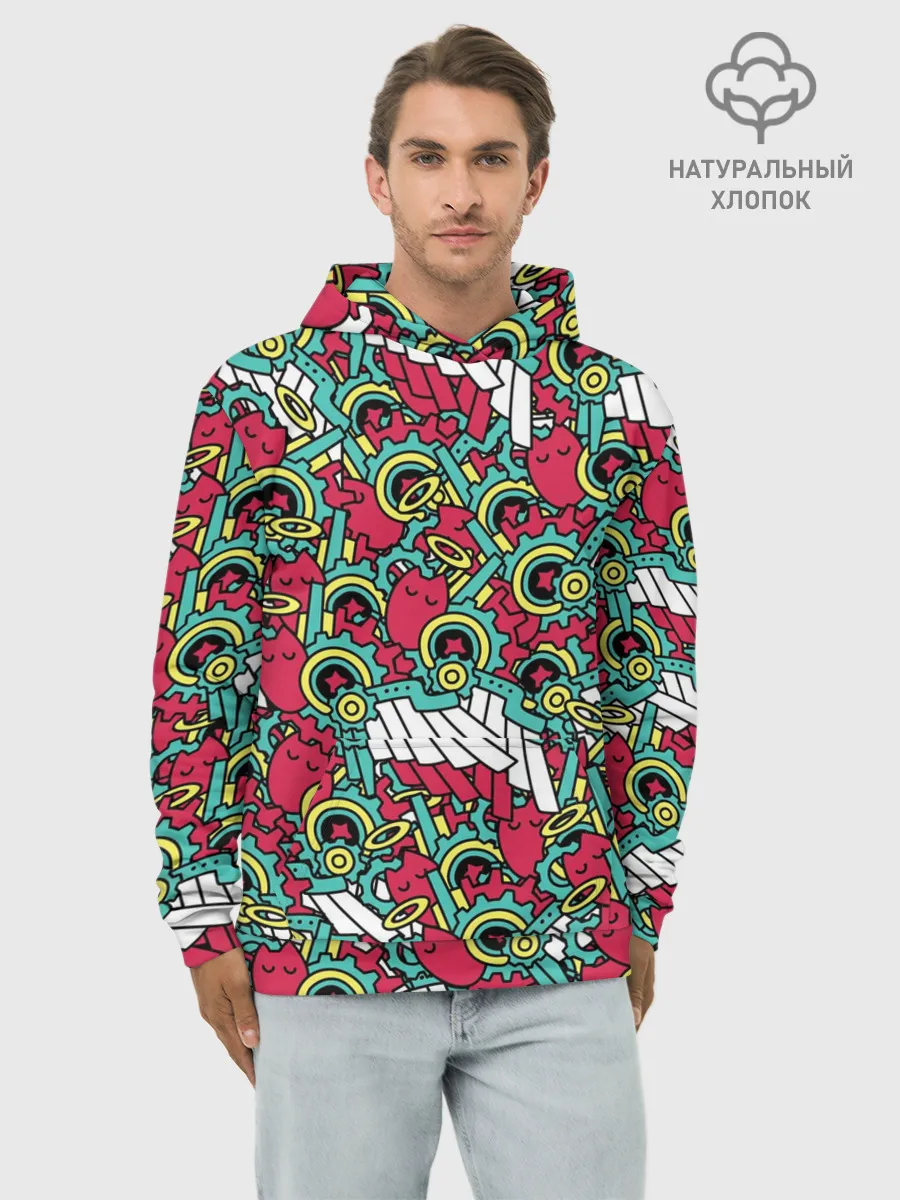 Худи мужской база хлопок / РЭКИ КЯН ПАТТЕРН | SK8