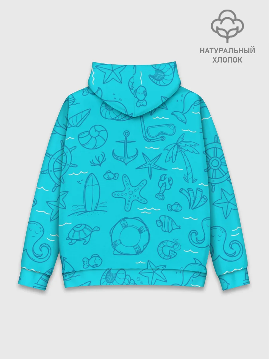 Худи мужской база хлопок / Морская тема