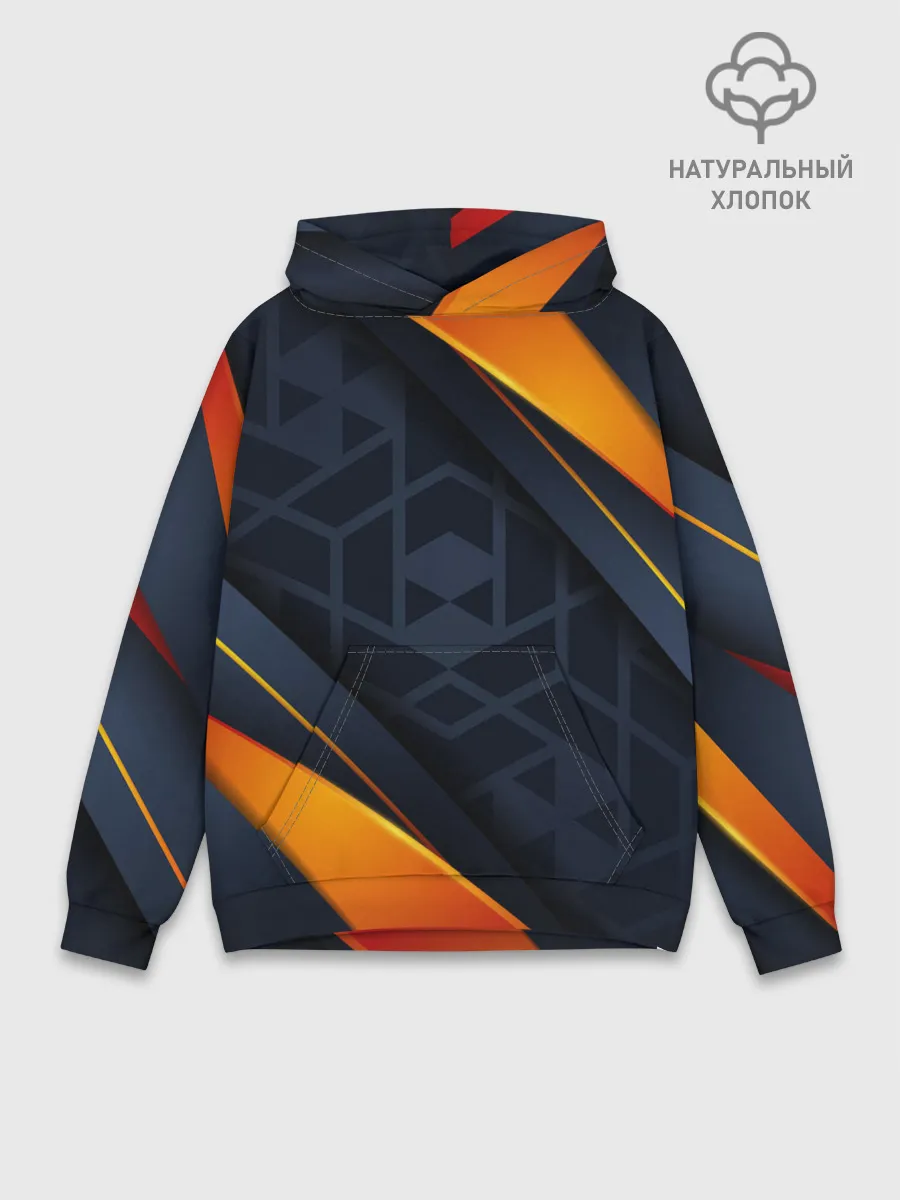 Худи мужской база хлопок / BLACK ORANGE