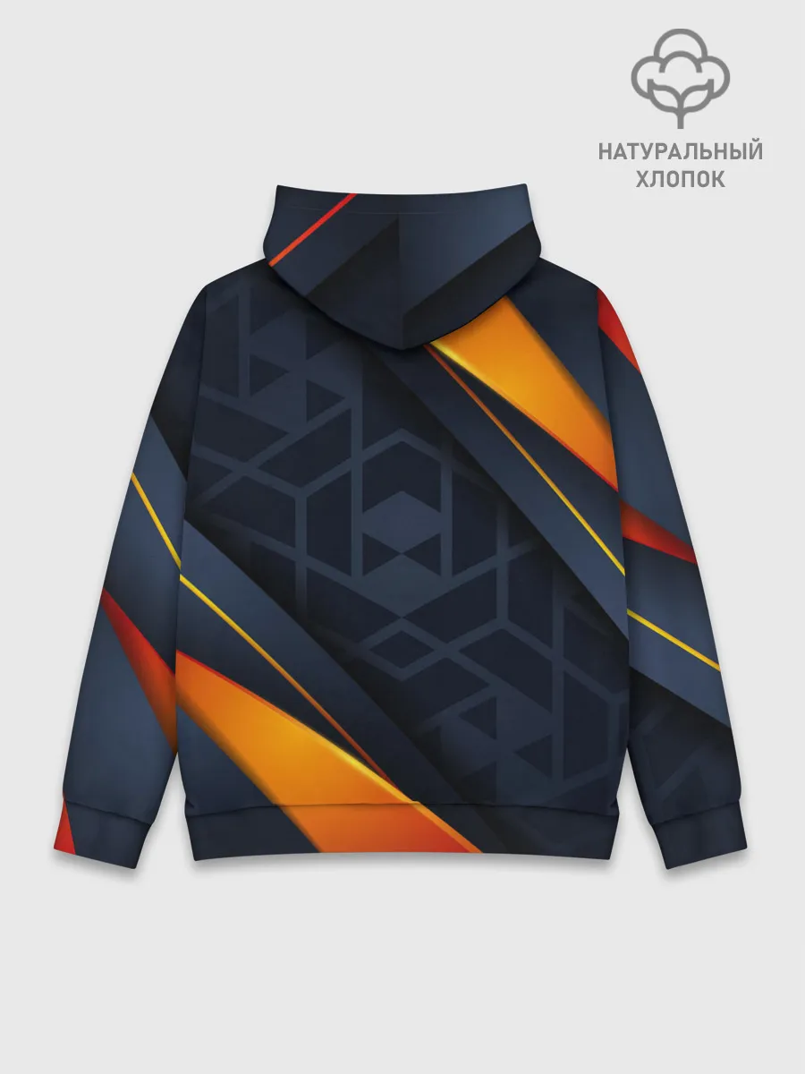 Худи мужской база хлопок / BLACK ORANGE