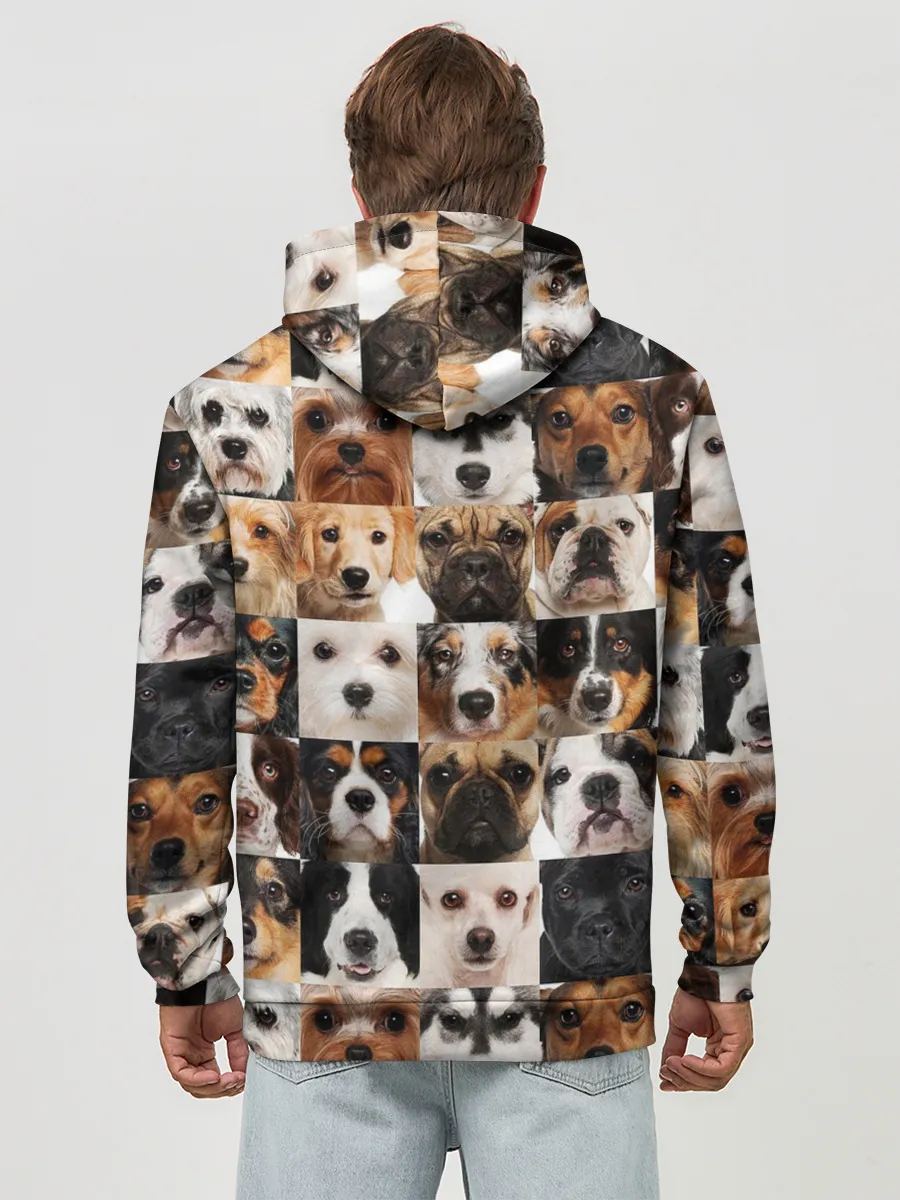 Худи мужской база хлопок / Я ЛЮБЛЮ СОБАК / I LOVE DOGS