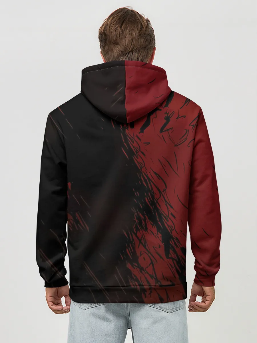 Худи мужской база хлопок / Мощный торс Аста Чёрный клевер