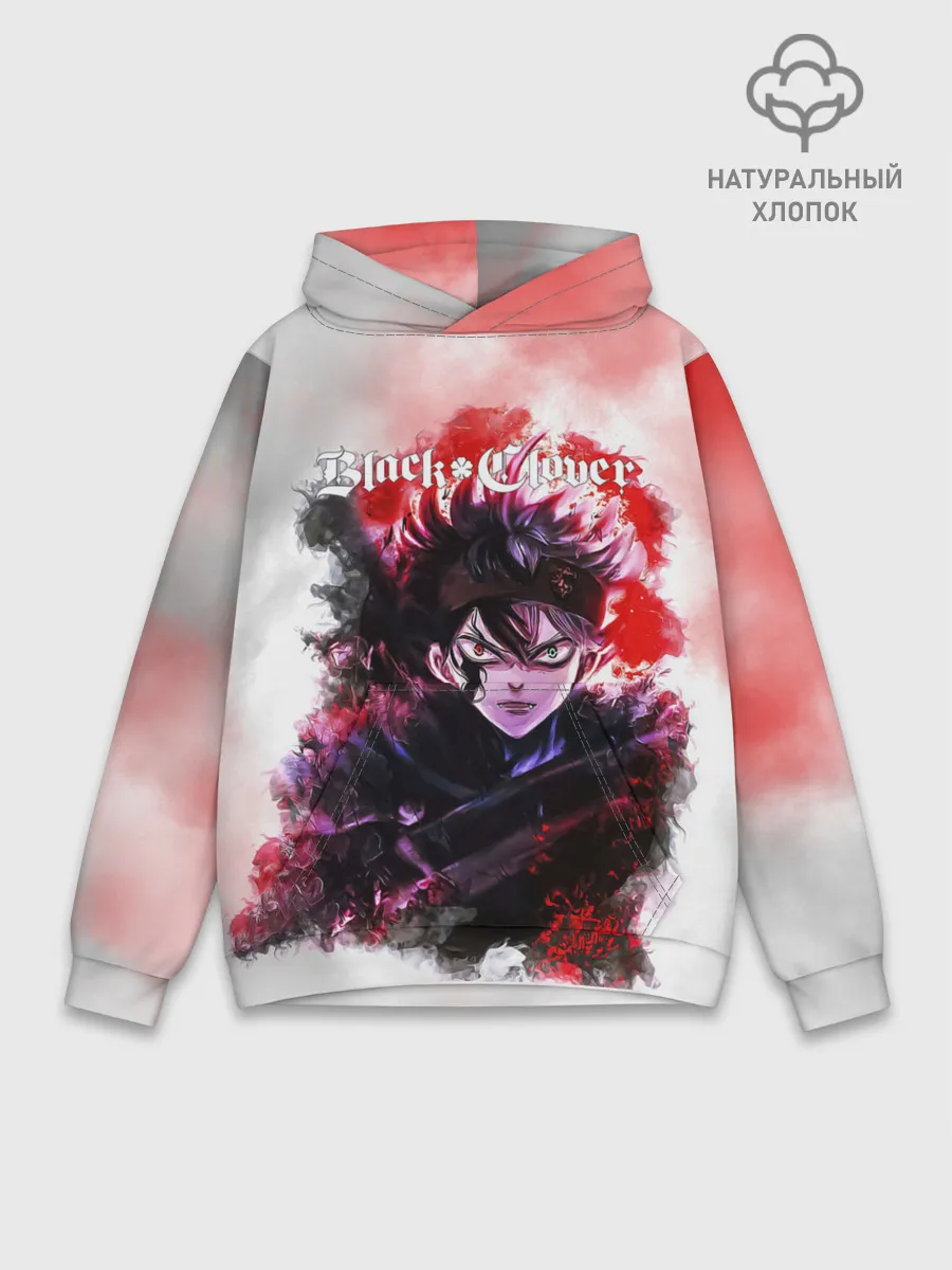 Худи мужской база хлопок / Чёрный клевер Черный Аст а