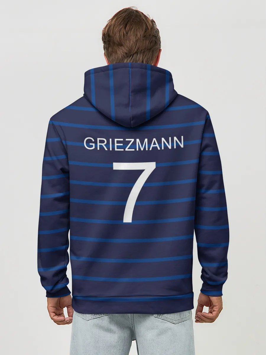 Худи мужской база хлопок / Гризман футболист Франция