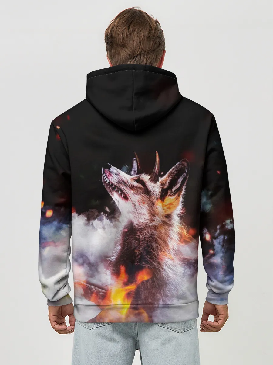 Худи мужской база хлопок / Лиса с рогами