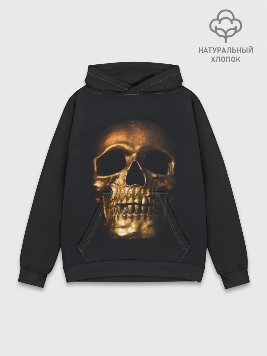 Худи мужской база хлопок / Golden Skull