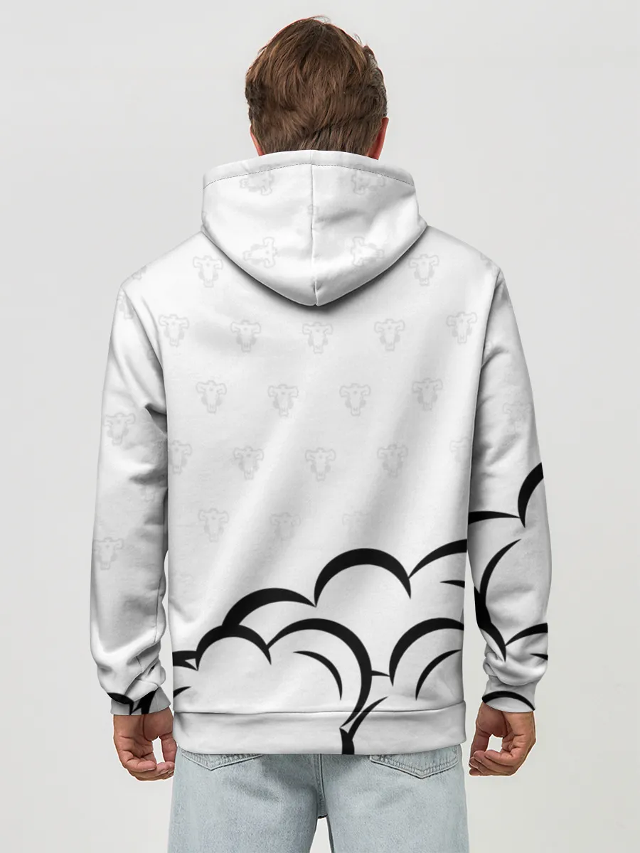 Худи мужской база хлопок / Чёрный клевер Аста и Юно