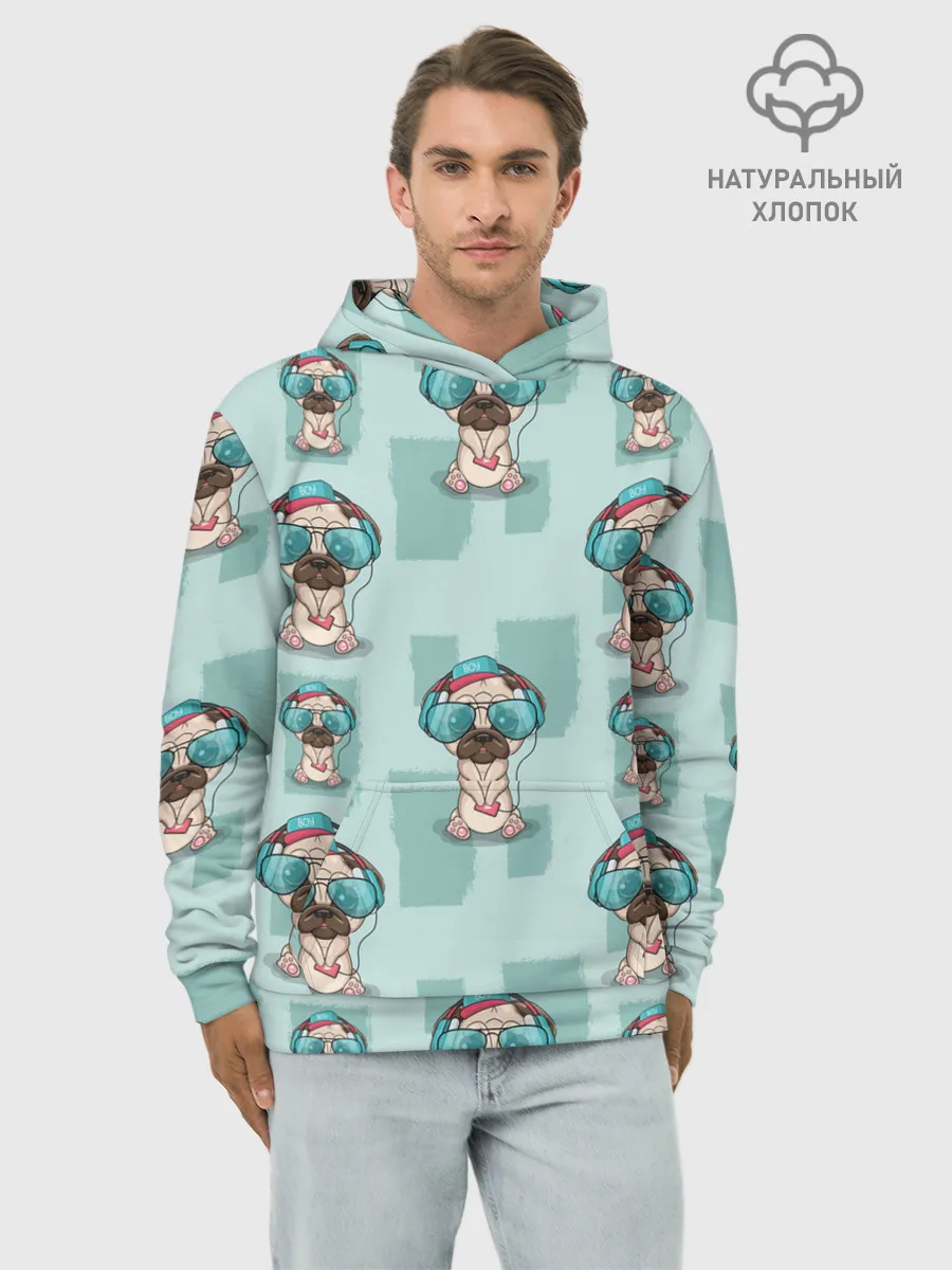 Худи мужской база хлопок / Крутой песик