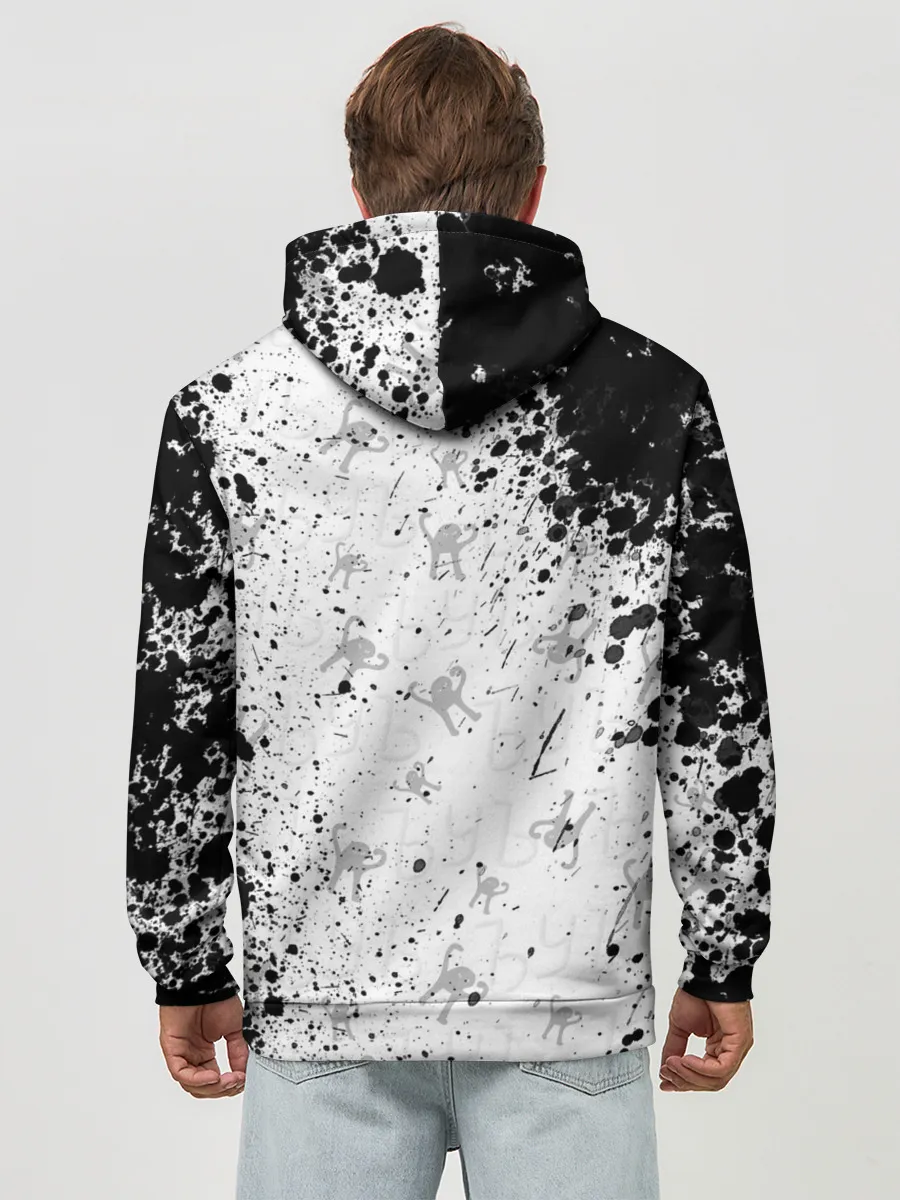 Худи мужской база хлопок / ЪУЪ СЪУКА брызги красок