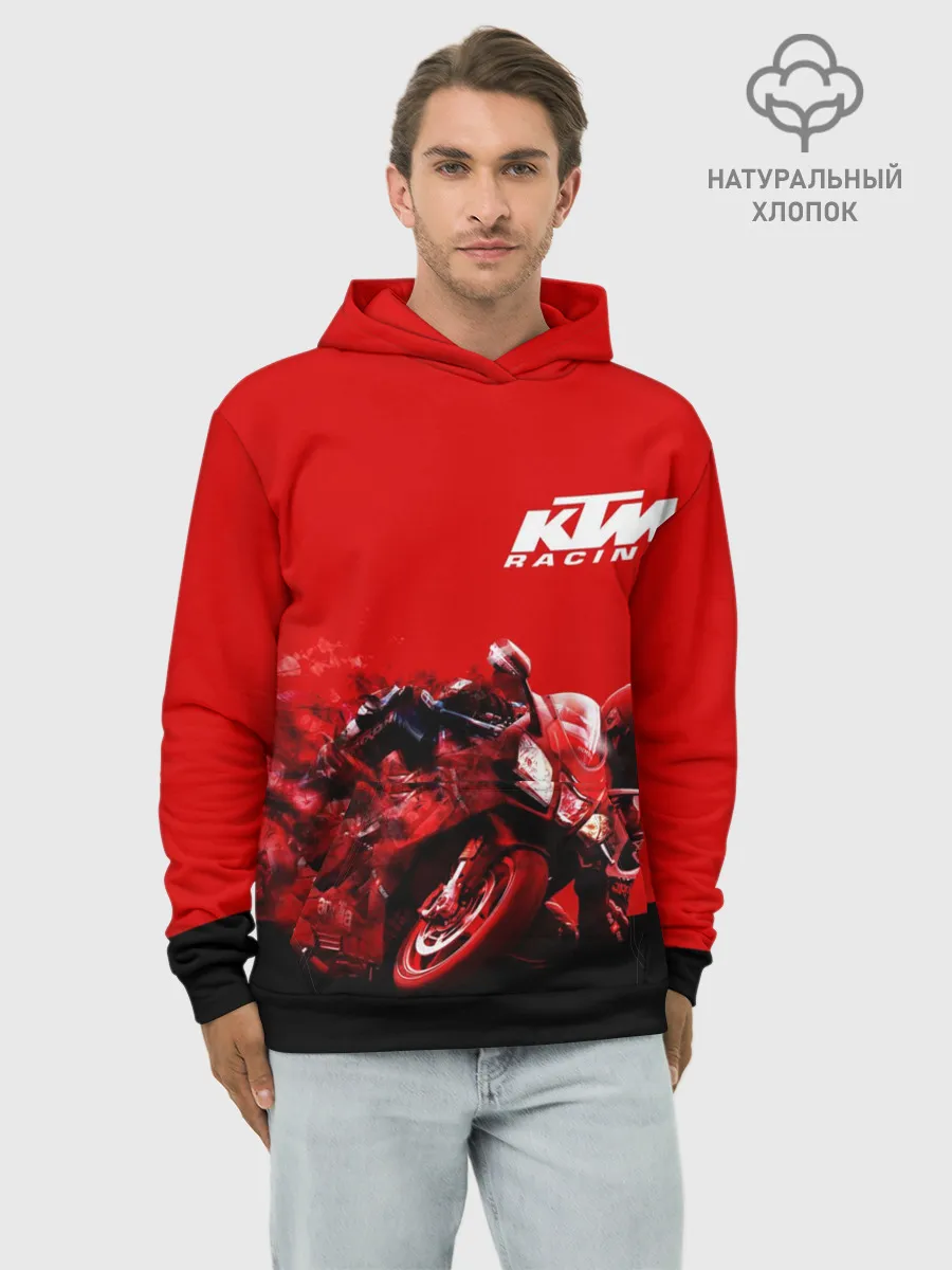 Худи мужской база хлопок / KTM MOTORCYCLES / КТМ МОТОЦИКЛ