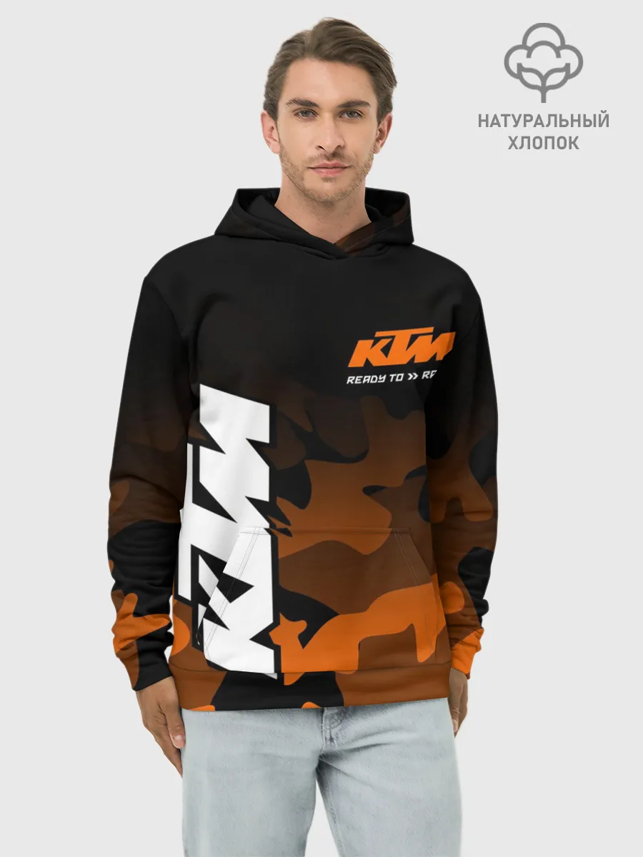 Худи мужской база хлопок / KTM MOTORCYCLES / КТМ МОТОЦИКЛ
