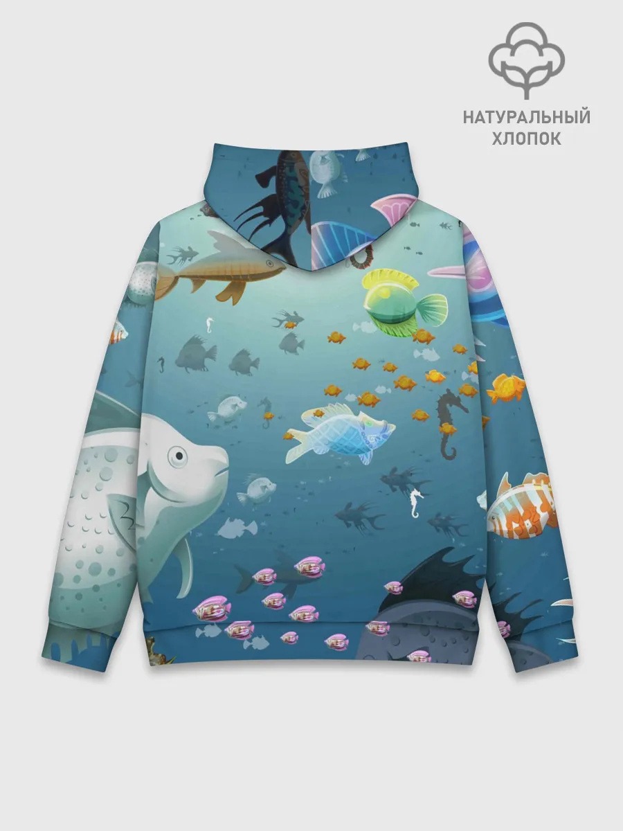 Худи мужской база хлопок / Мультяшные рыбки | Пляжная