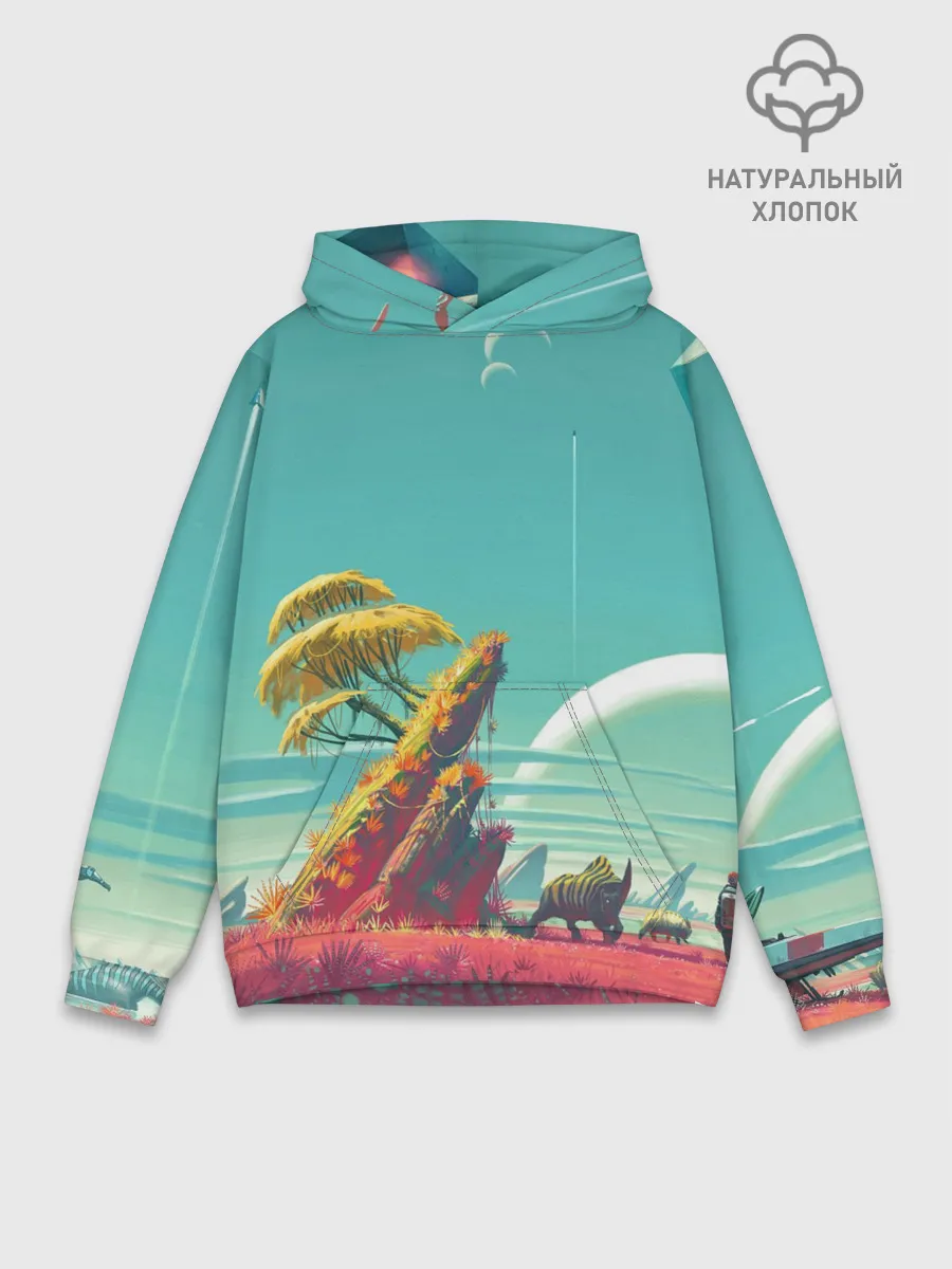 Худи мужской база хлопок / No Man Sky