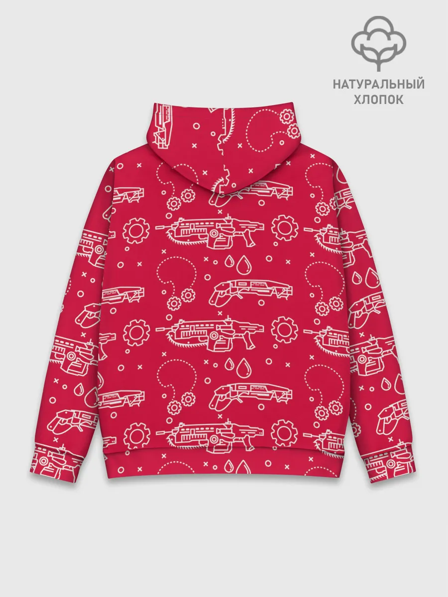 Худи мужской база хлопок / Gears pattern