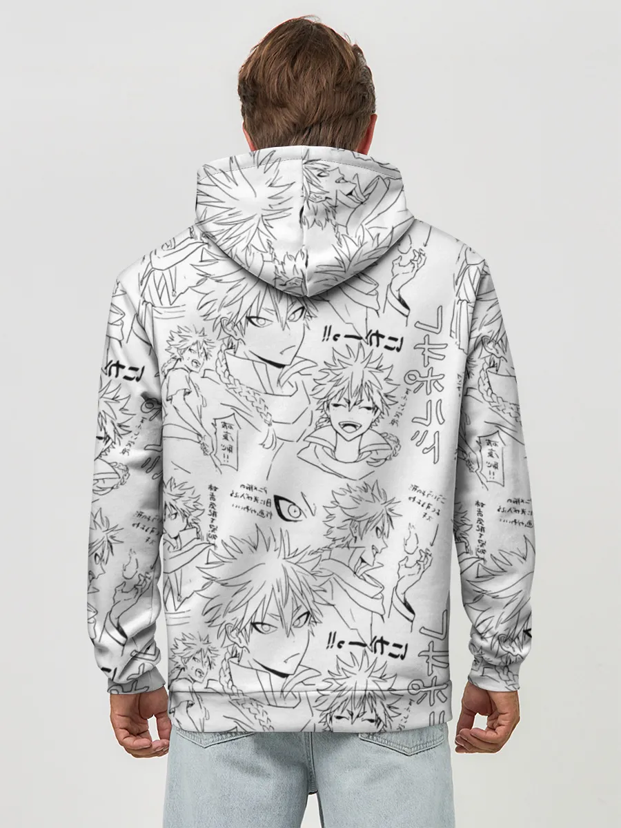 Худи мужской база хлопок / Чёрный клевер образы Юно