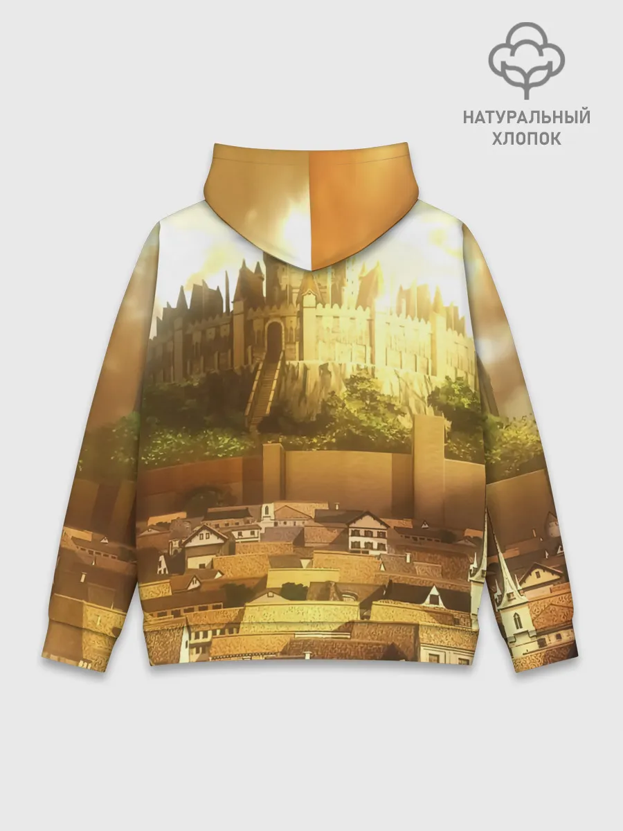 Худи мужской база хлопок / Чёрный клевер город