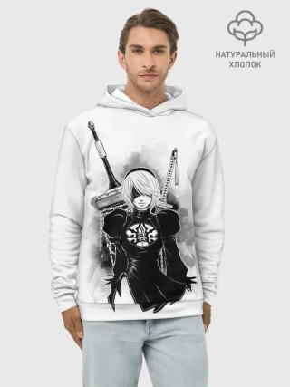 Худи мужской база хлопок / 2B | Nier Automata