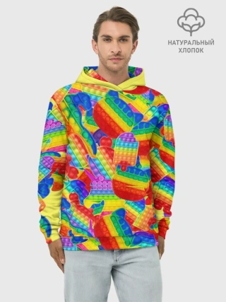 Худи мужской база хлопок / Разные Pop It масляная краска