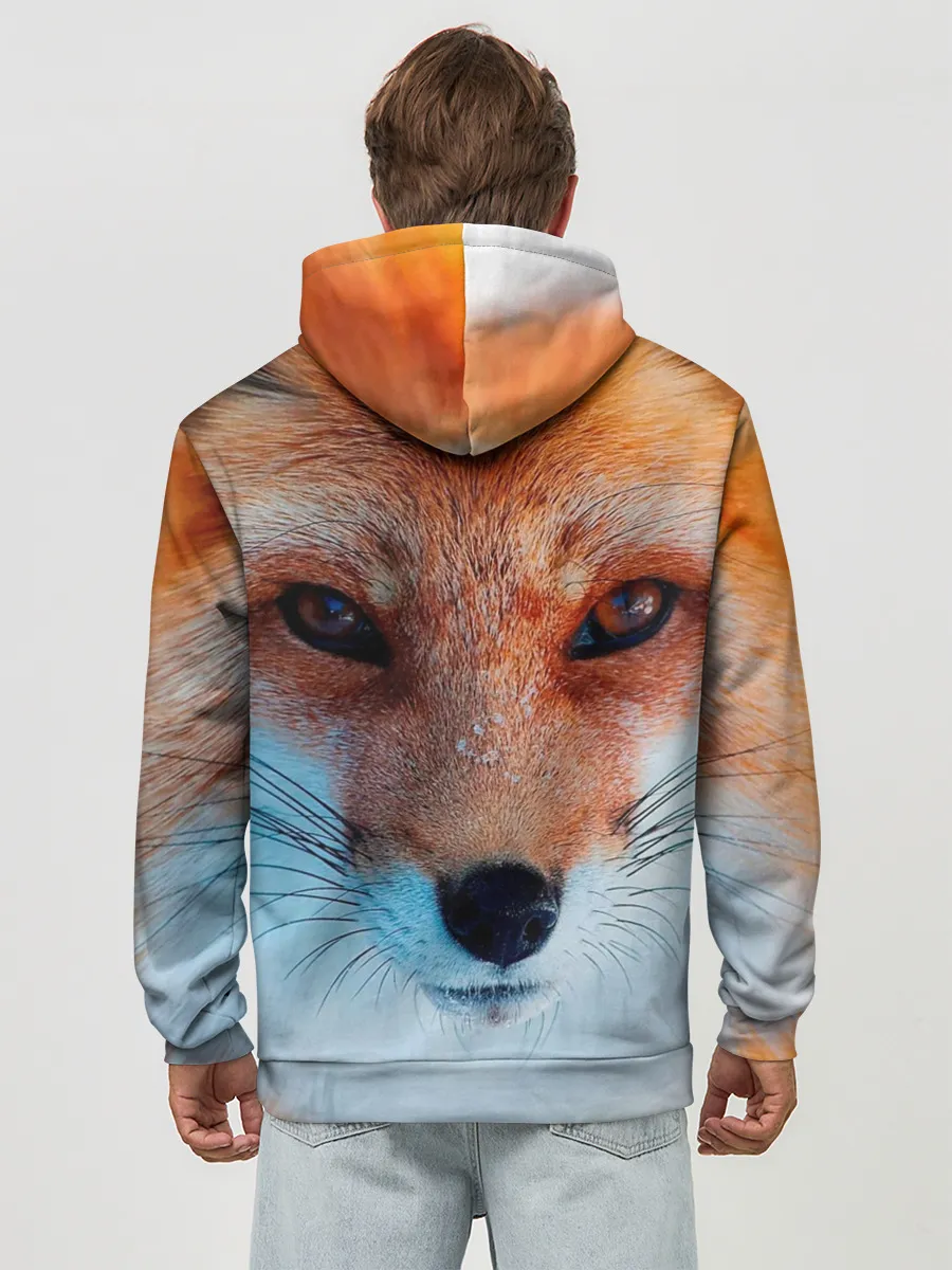 Худи мужской база хлопок / Мордочка лисы