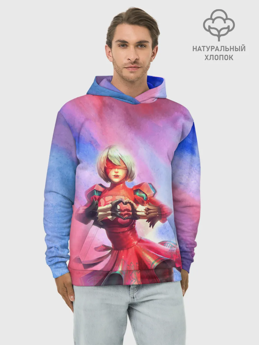 Худи мужской база хлопок / 2B Love | Nier Automata