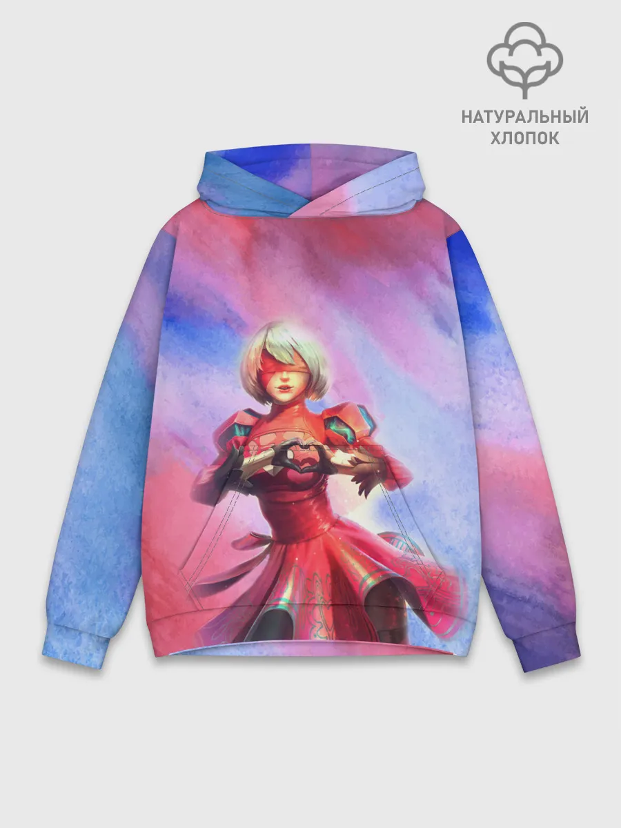 Худи мужской база хлопок / 2B Love | Nier Automata