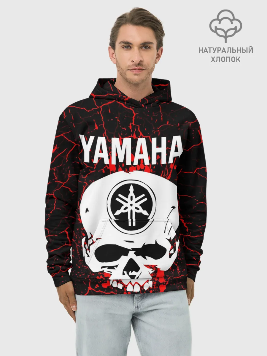 Худи мужской база хлопок / YAMAHA / ЯМАХА / МОТОСПОРТ