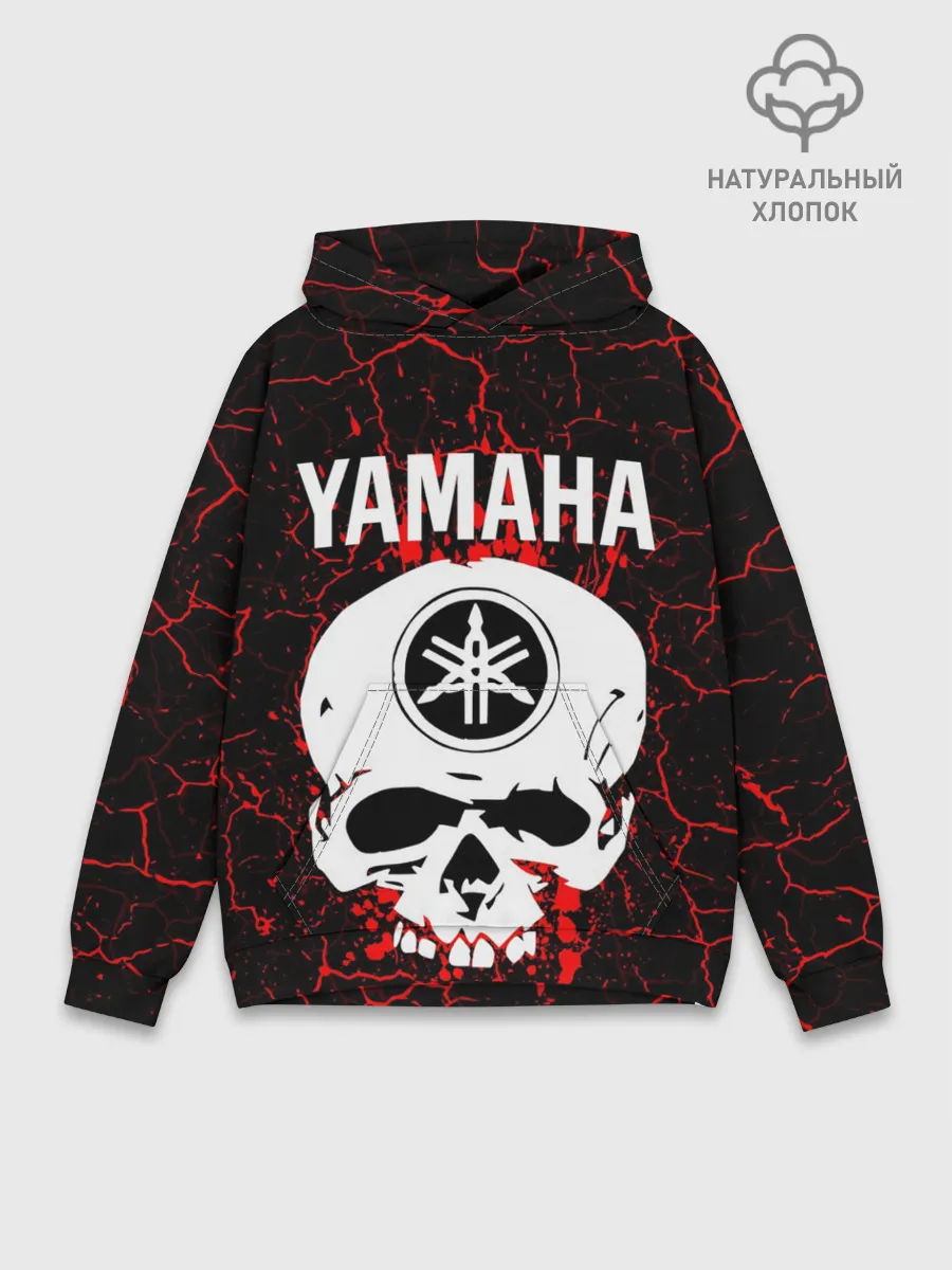 Худи мужской база хлопок / YAMAHA / ЯМАХА / МОТОСПОРТ