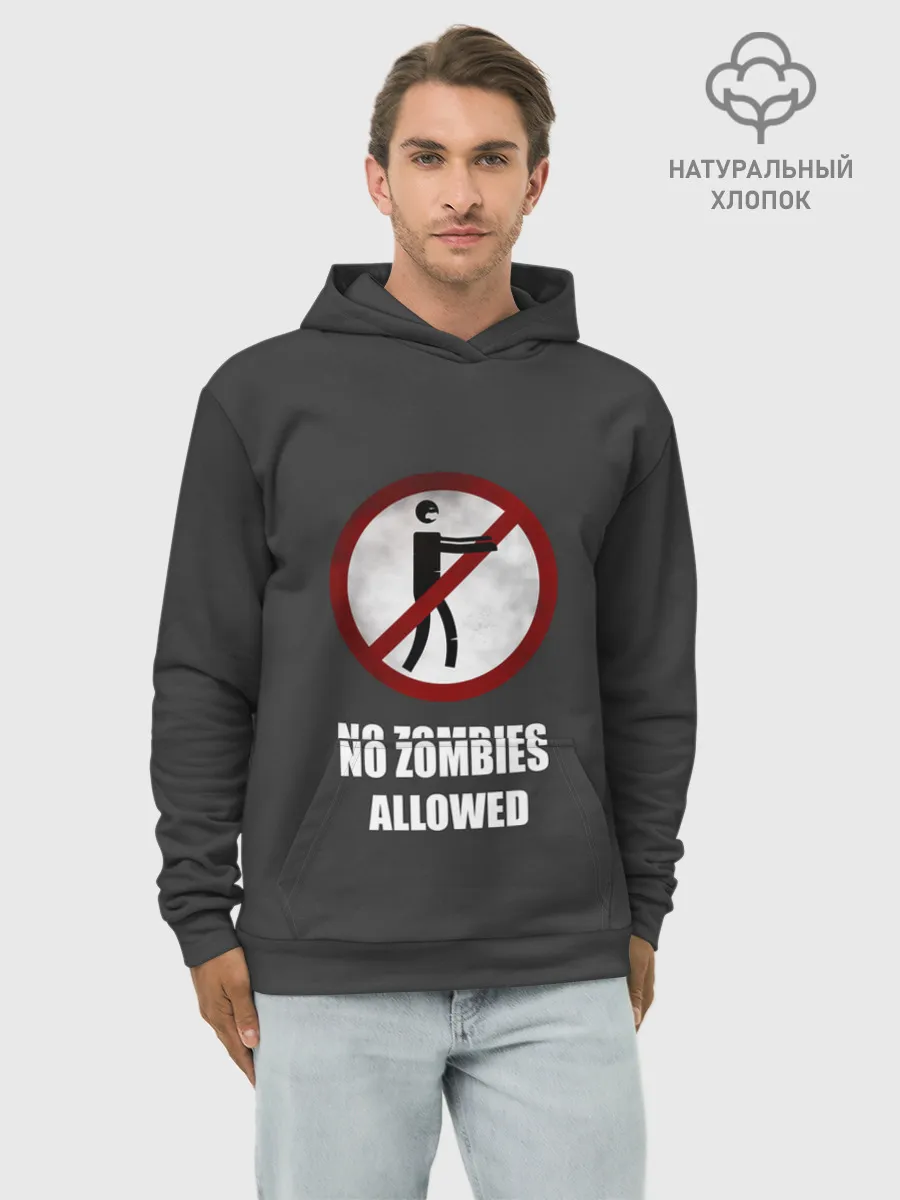 Худи мужской база хлопок / NO ZOMBIES ALLOWED