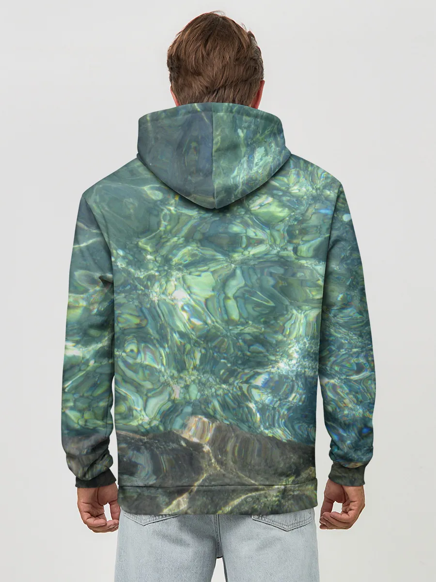 Худи мужской база хлопок / Морская вода с камнями