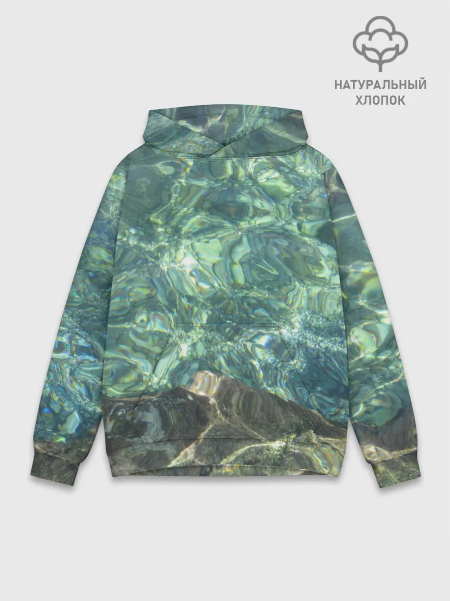 Худи мужской база хлопок / Морская вода с камнями