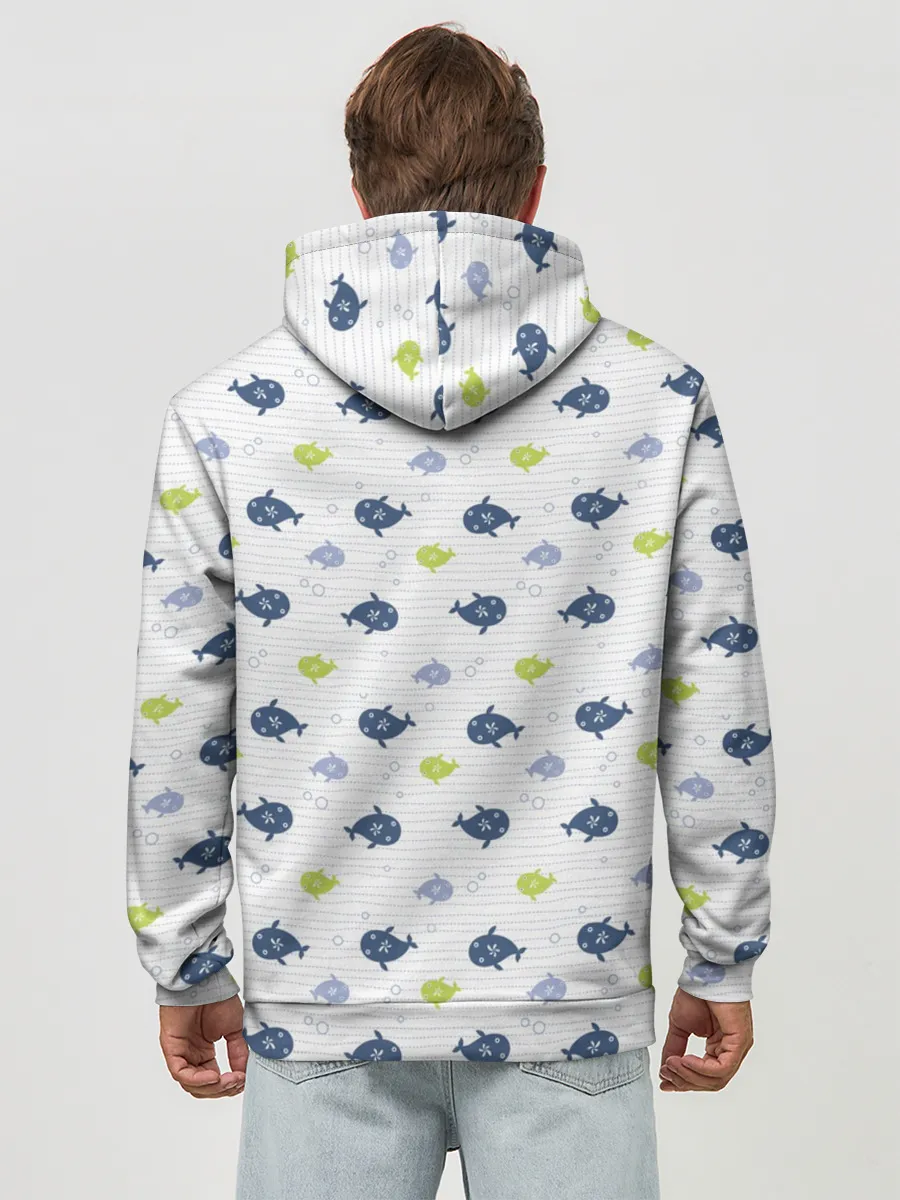 Худи мужской база хлопок / Рыбы