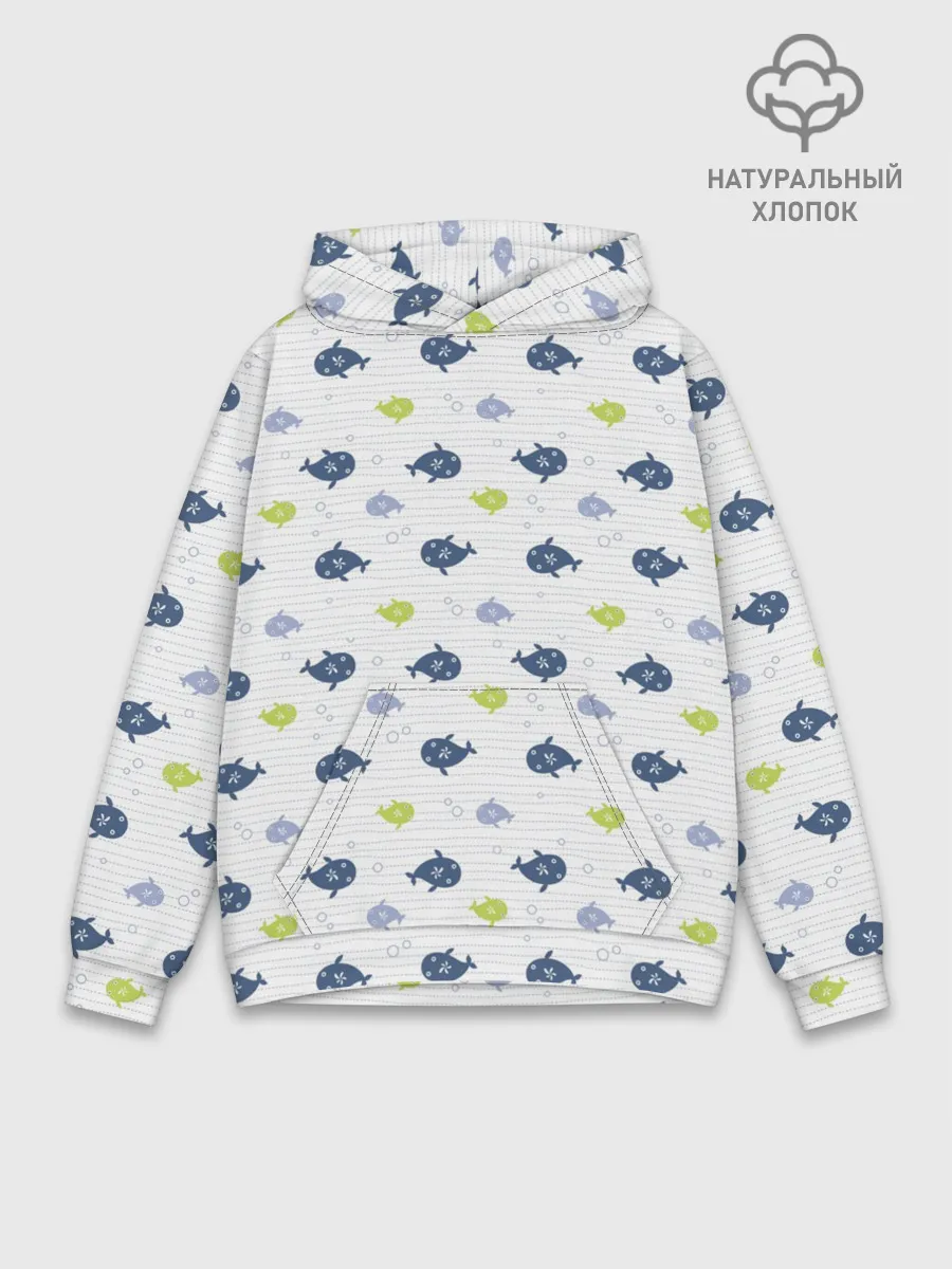 Худи мужской база хлопок / Рыбы