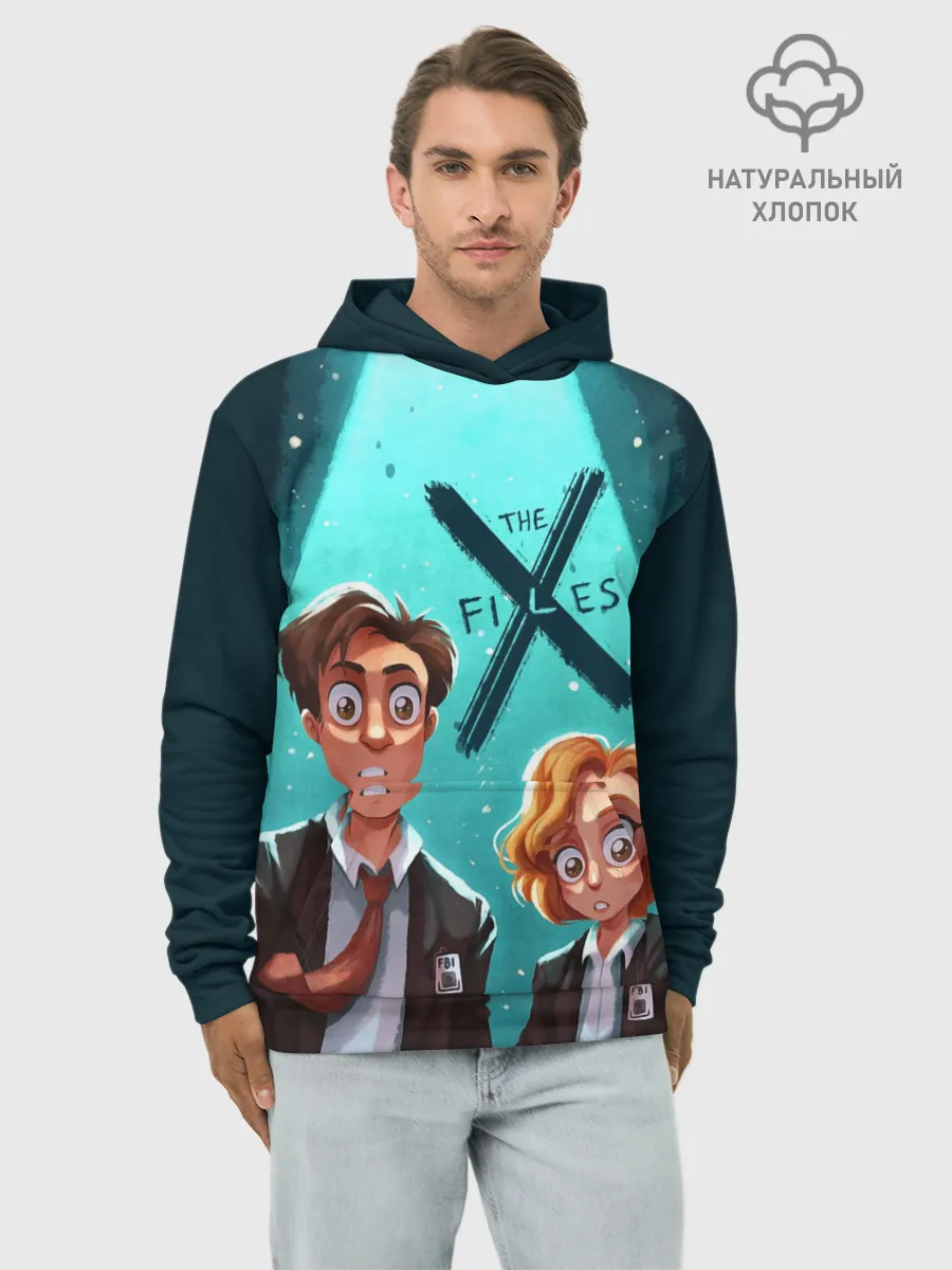 Худи мужской база хлопок / Fox Mulder and Dana Scully