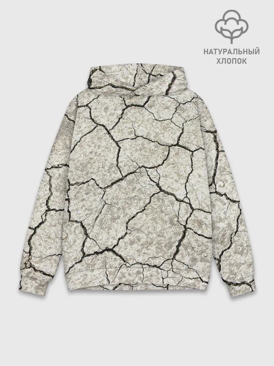 Худи мужской база хлопок / Трещины на земле