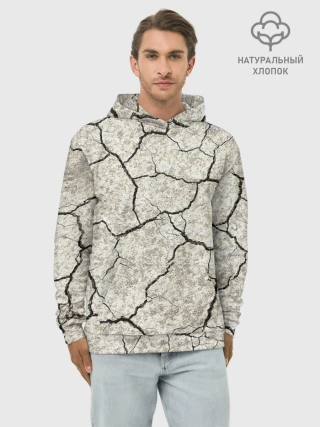 Худи мужской база хлопок / Трещины на земле