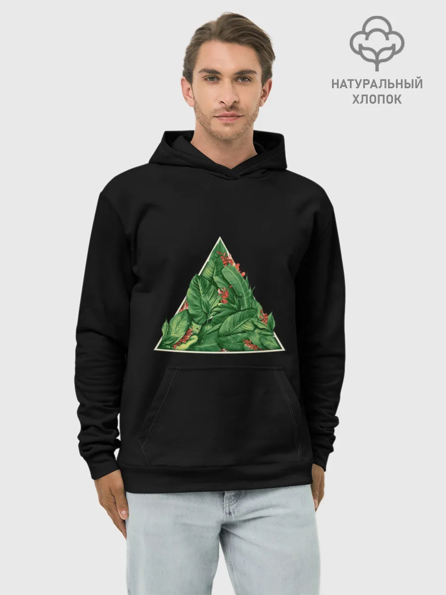 Худи мужской база хлопок / Листва в треугольнике