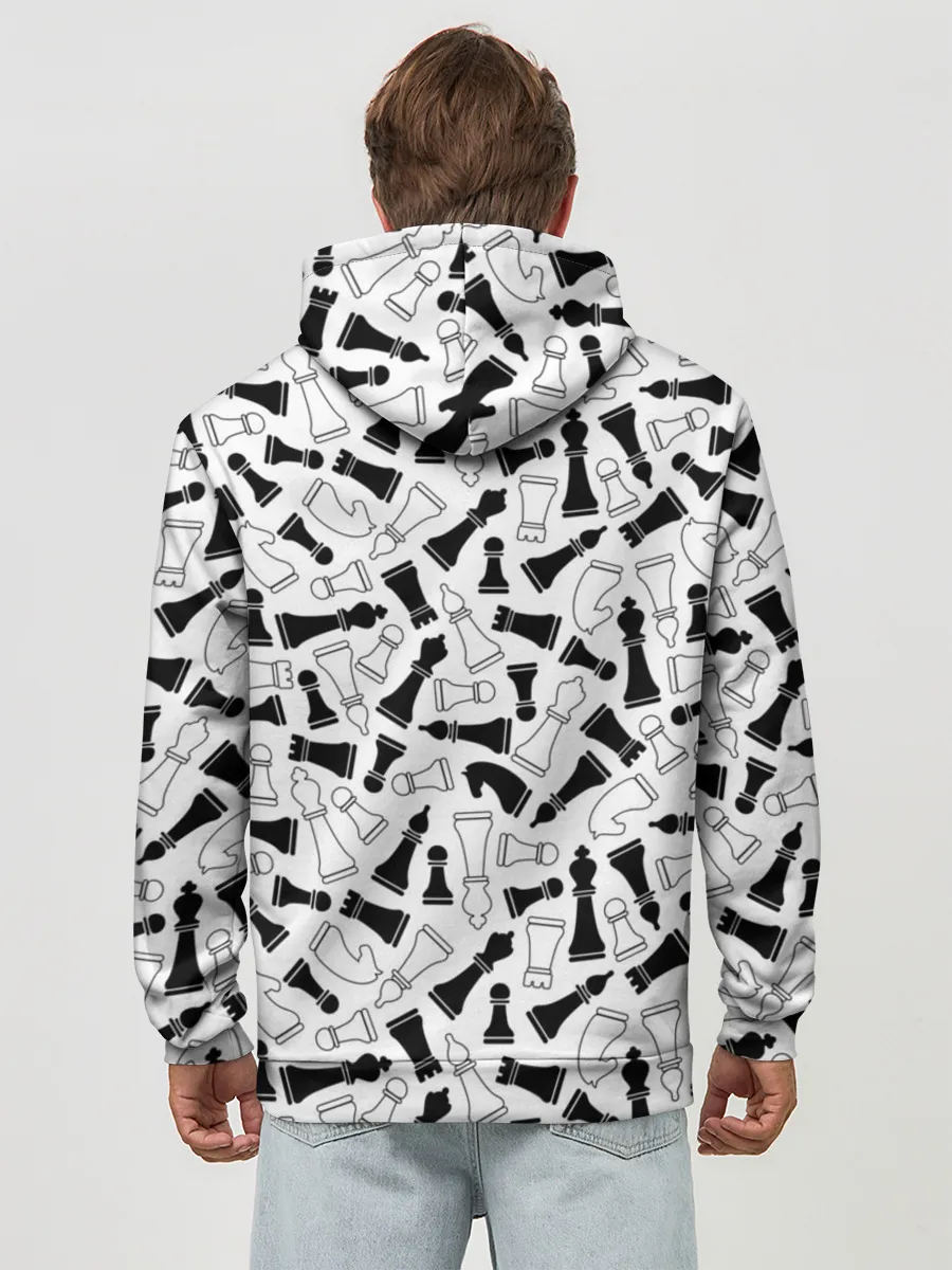 Худи мужской база хлопок / Шахматы