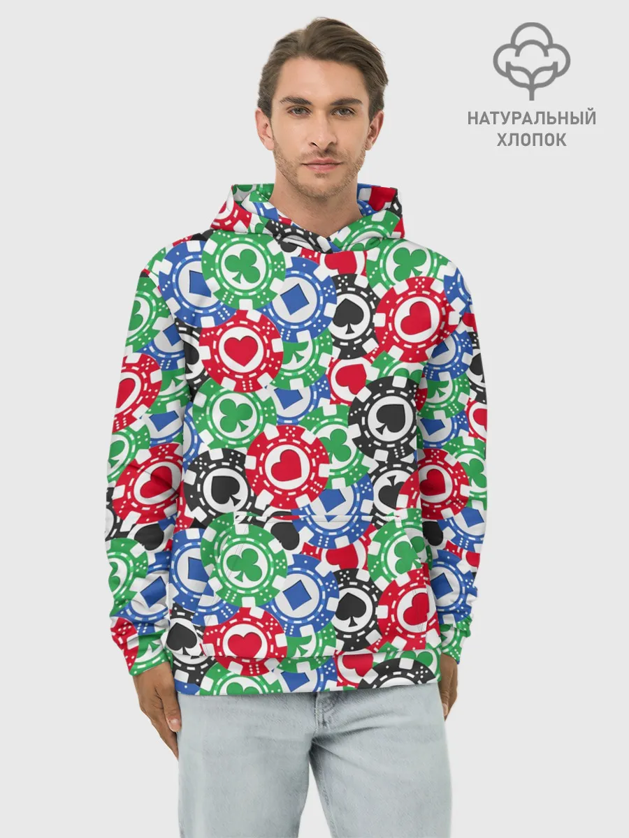Худи мужской база хлопок / Покер