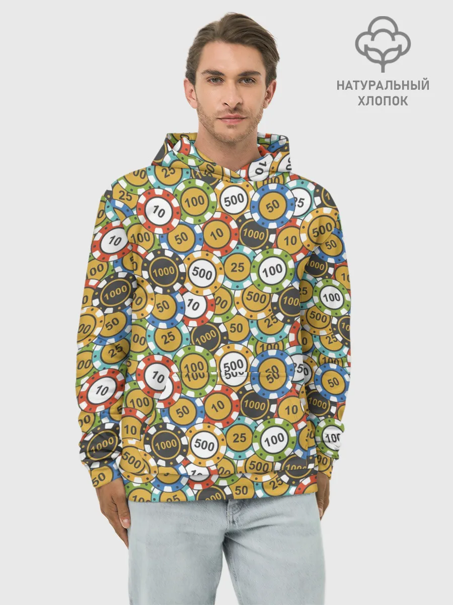 Худи мужской база хлопок / Покерные Фишки