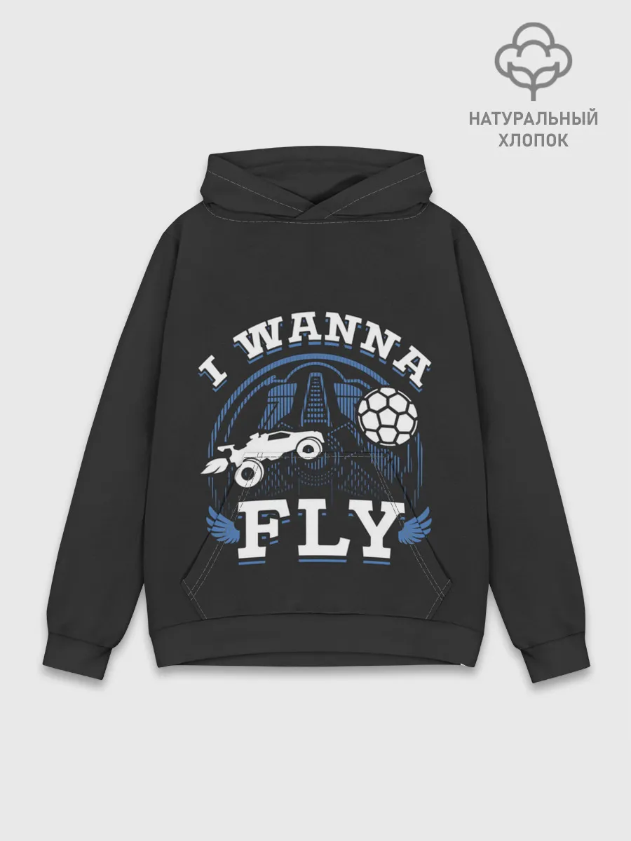 Худи мужской база хлопок / Я хочу летать