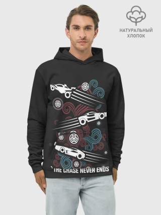 Худи мужской база хлопок / The chase never ends