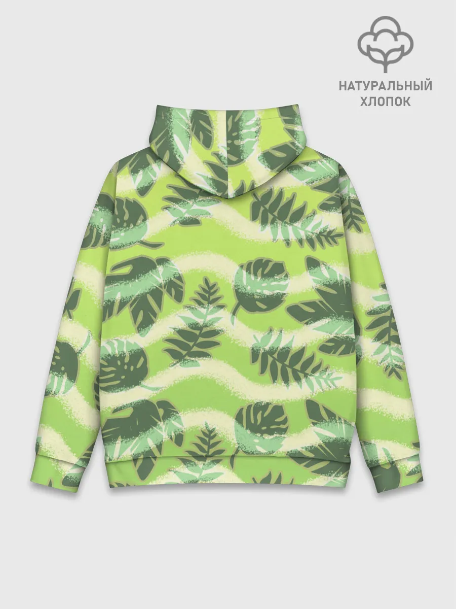 Худи мужской база хлопок / Тропический фон