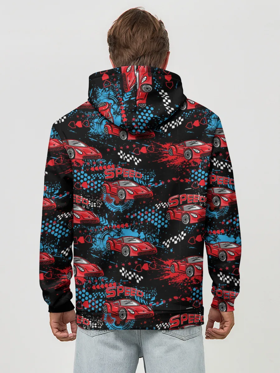 Худи мужской база хлопок / Гоночная машинка